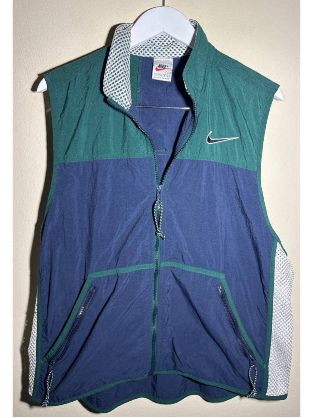 Vintage Nike Colorblock Vest Blue Green Size L PTP 24”
